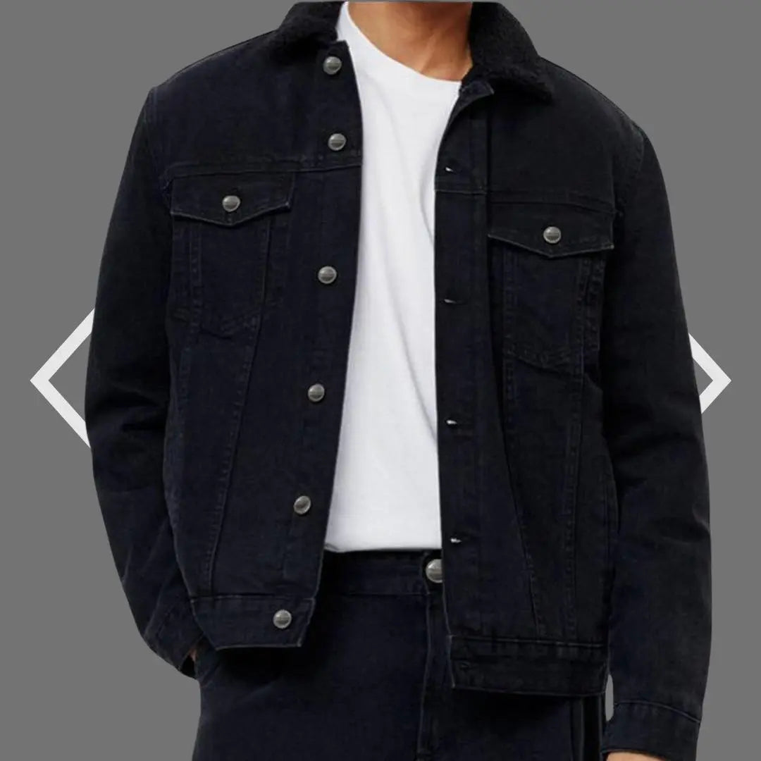 Men's Black Denim Jacket DHM