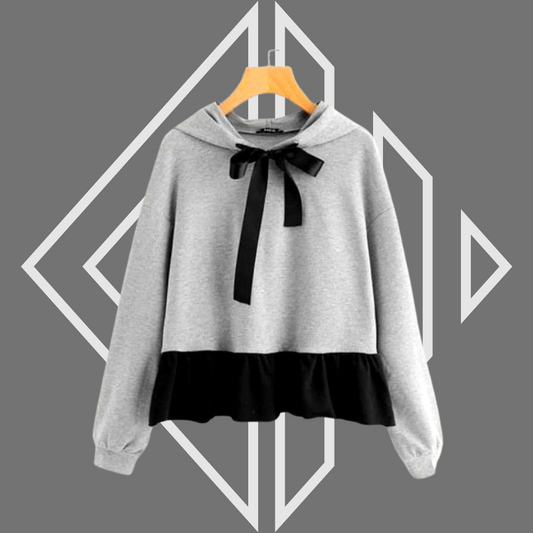 Chic Ruffle Bow-Hoodie DHM